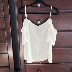 BP off the shoulder white top. Size M. Cruz’s cross detail in back. Polyester